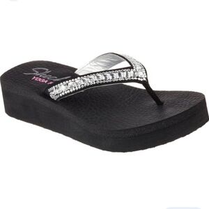 Skechers Womens Vinyasa Y2K Platform Rhinestone Sandals shoes sz 7
